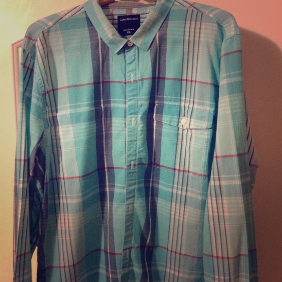Men’s Calvin Klein plaid button up xxl - Picture 1 of 3